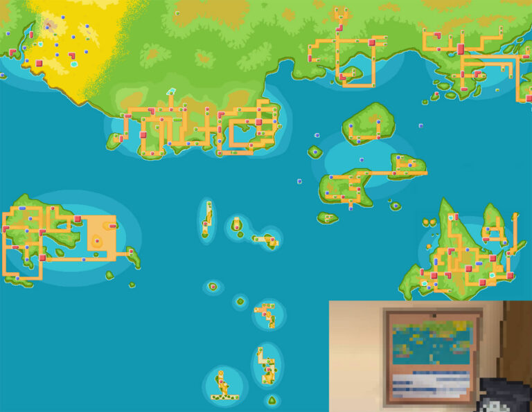 The world map in Dewford Town