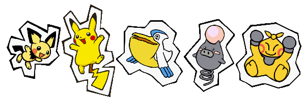 Sticker-style sprites from the intro