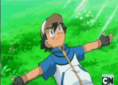 Ash thinking about other characters from the anime GIF
