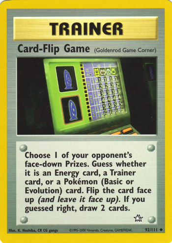 English Card-Flip Game artwork from Neo Genesis, altered