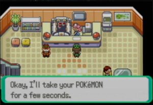 109702 pokemon emerald version game boy advance screenshot healing