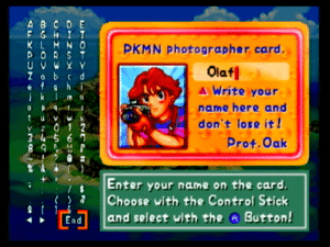 339531 pokemon snap wii screenshot name entry