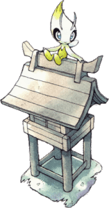 Celebi artwork from Pokémon Crystal
