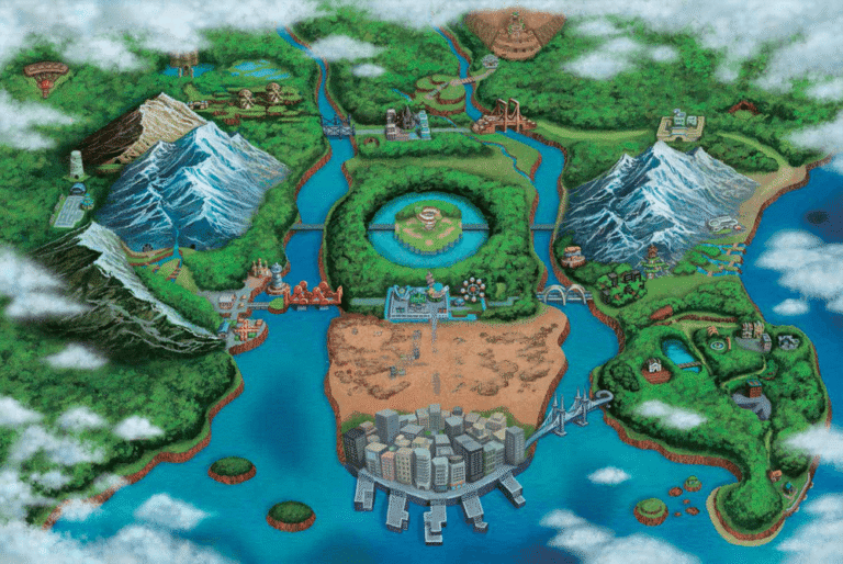 A map of the Unova region