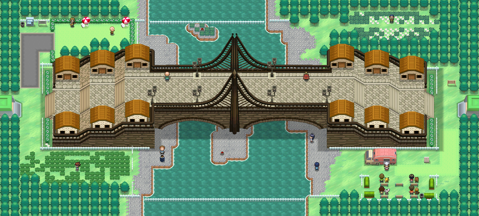 Village Bridge, a bridge with a village on it.
