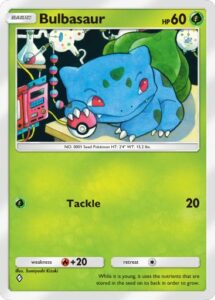 Bulbasaur — Crimson Blaze · 001/069 · 2025 (New card text with the 1998 Vending Machine card's artwork.)