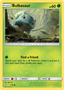 Bulbasaur — Detective Pikachu · 1/18 · 2019 (A CGI still from the live-action film; the English set came out a month before the Japanese one.)