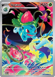 Ivysaur — Mega Evolution · 134/132 · 2025 (The middle panel of a three-card panorama with the Bulbasaur Illustration Rare (133) and the Mega Venusaur ex Special Illustration Rare (177).)