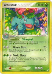 Venusaur — EX Crystal Guardians · 28/100 · 2006 (Non-holo in English (Rare Holo in Japan). An exclusive Cosmos Holo print came in the Green Cyclone Theme Deck.)