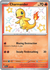 Charmander — Paldean Fates · 109/091 · 2024 (A Shiny Charmander with the same text as 151 004/165.)