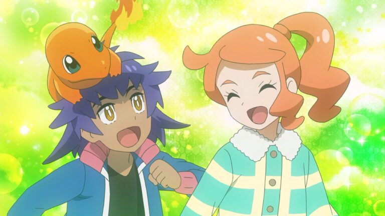 Young Leon and Sonia, with Charmander