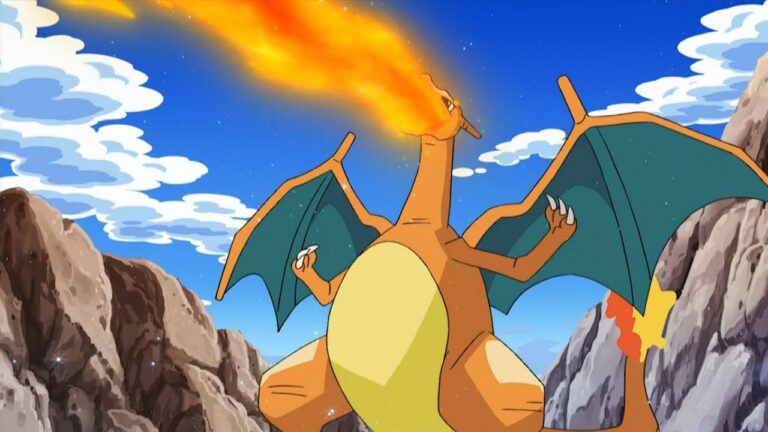 Ash's Charizard, freshly evolved from Charmeleon