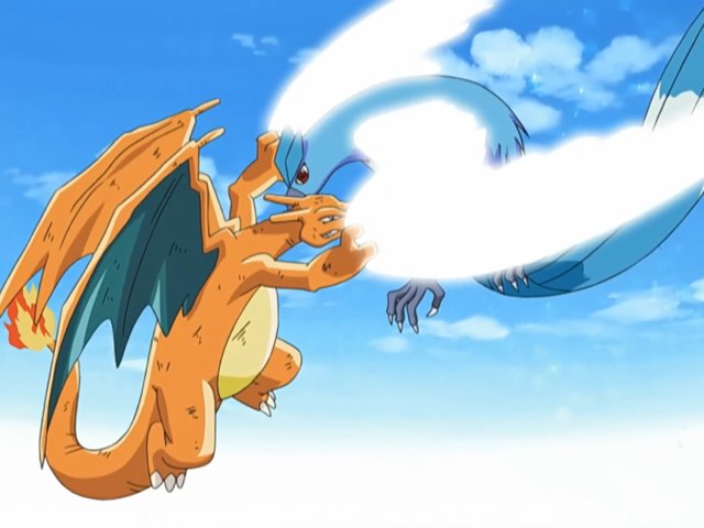 Charizard takes on Noland's Articuno at the Battle Factory