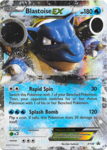 Blastoise-EX — XY Black Star Promos · XY30 · 2014 (New artwork for the EX Power Trio Tins. Japan got it in the Kamex Mega Battle Special Pack on 16 April 2016.)