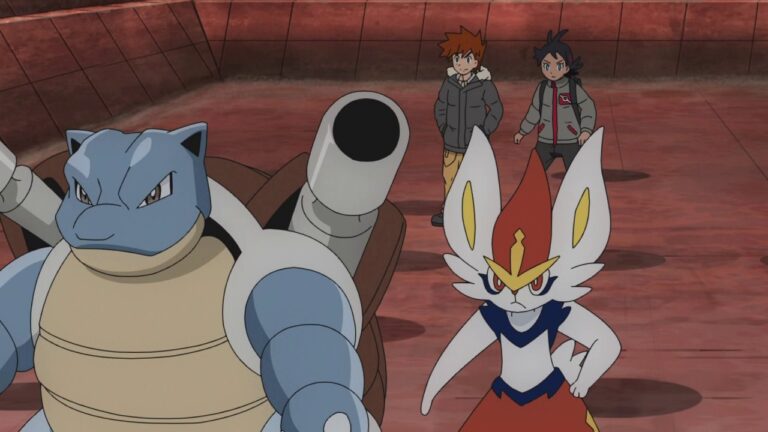 Gary's Blastoise teams up with Goh's Cinderace for Project Mew