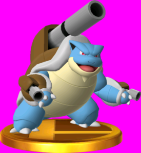 Blastoise – The Mega Blastoise trophy in Super Smash Bros. for Nintendo 3DS