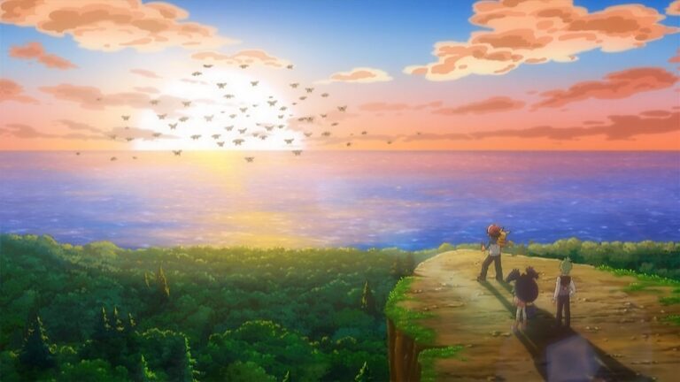 Butterfree and Me! – Ash helps a lonely Caterpie on Wayfarer Island evolve