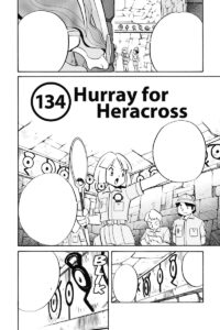 Pokémon Adventures PS134, 'Hurray for Heracross', in which Bugsy's Kakuna help net Suicune