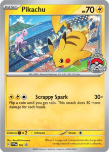 Pikachu — SVP Black Star Promos · 190 · 2024 (2024 World Championships Pikachu: Mew in the art recalls the 2023 champion deck, and the setting is Honolulu. A purchase bonus and Worlds Celebration prize (2 to 18 August 2024).)