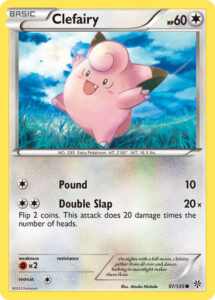 Clefairy — Plasma Storm · 97/135 · 2013 (The last brand-new Clefairy printed as a Colorless Pokémon: from 2014 onwards it became a Fairy type. Double Slap flips two coins for 20 damage per heads.)