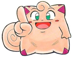 Red's Clefairy, the star of Pokémon Pocket Monsters (PM001)