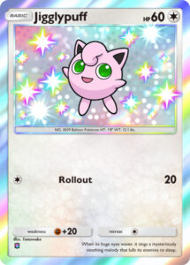 Jigglypuff — Celestial Guardians · 228/155 · 2025 (A Shiny Jigglypuff with new artwork, sharing the Shining Revelry card's stats.)