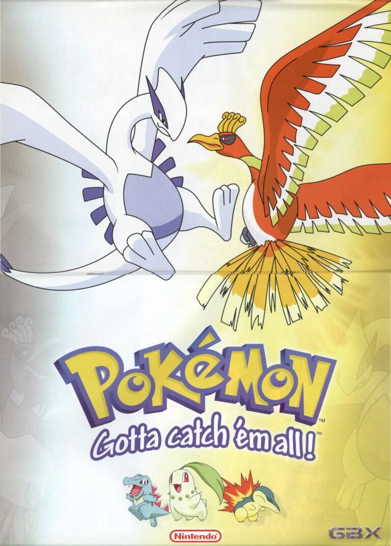 GBX Issue 1 (July 2001) – Lugia and Ho-Oh Pokémon Gold & Silver poster – first page