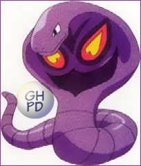 Arbok in the original Gengar’s Pokédex