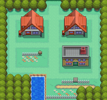 Pallet Town and Professor Oak’s lab.