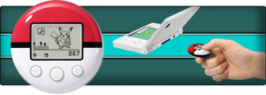 The Pokéwalker and DS linked by infrared