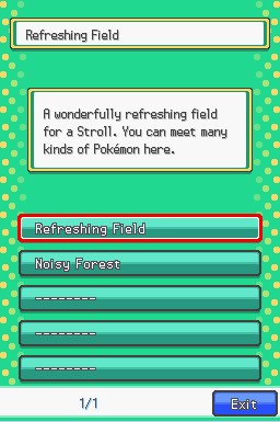 The Pokéwalker course list