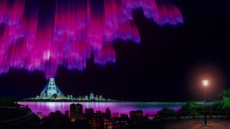 The aurora over LaRousse City
