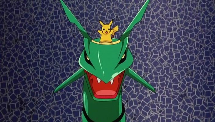 Rayquaza and Pikachu