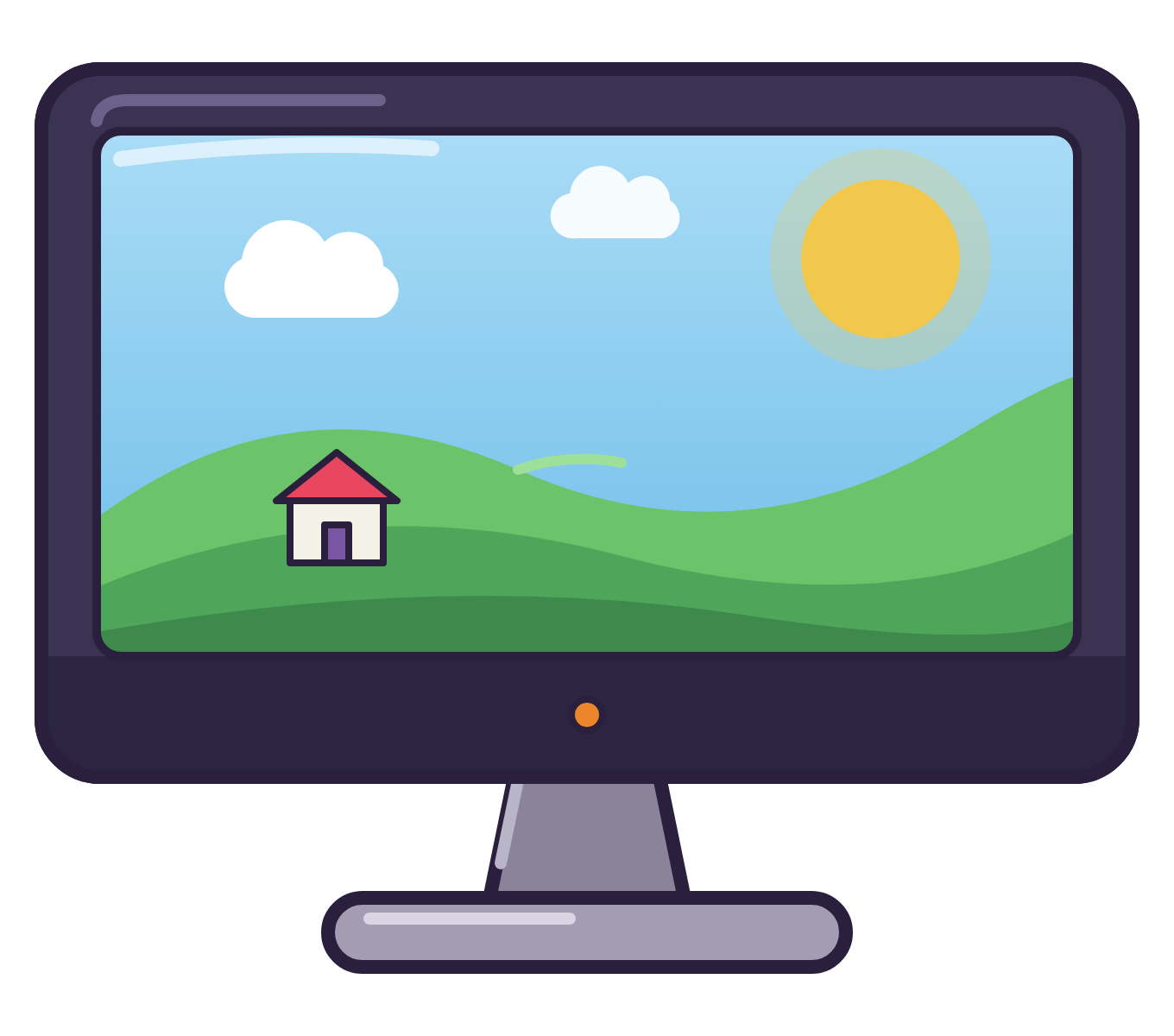 Illustrated desktop monitor