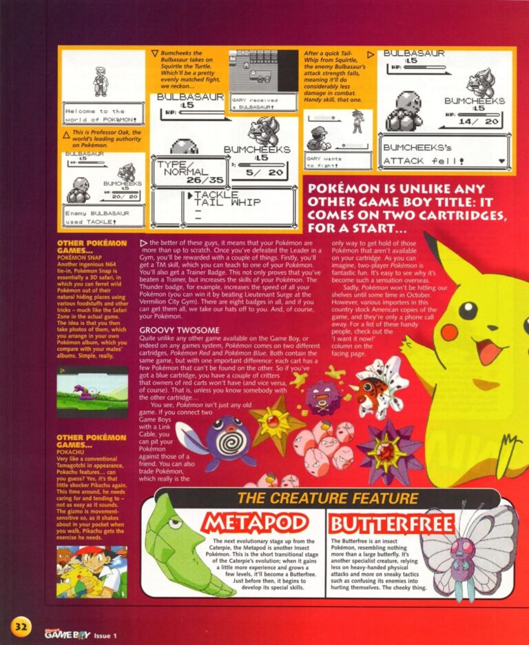 Planet GB Issue 1 (Summer 1999) – “Monsters Everywhere!” Pokémon feature – Page 5 of 6