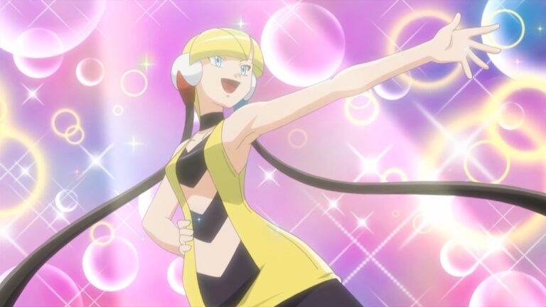 Elesa, Nimbasa City’s Gym Leader and a supermodel, in Dazzling the Nimbasa Gym! (BW050)