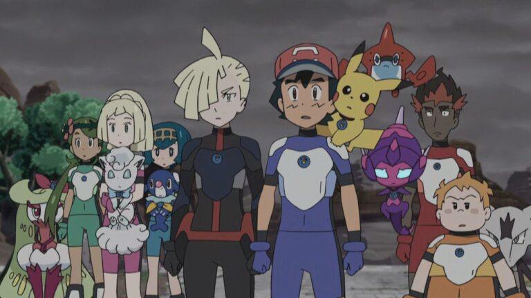 The Ultra Guardians, with Gladion, in Filling the Light with Darkness! (SM087)